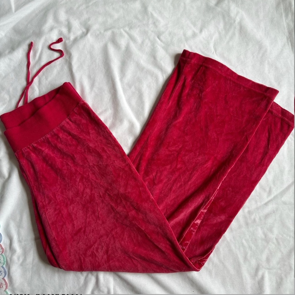 Y2K Hot Pink Velor Track Pants